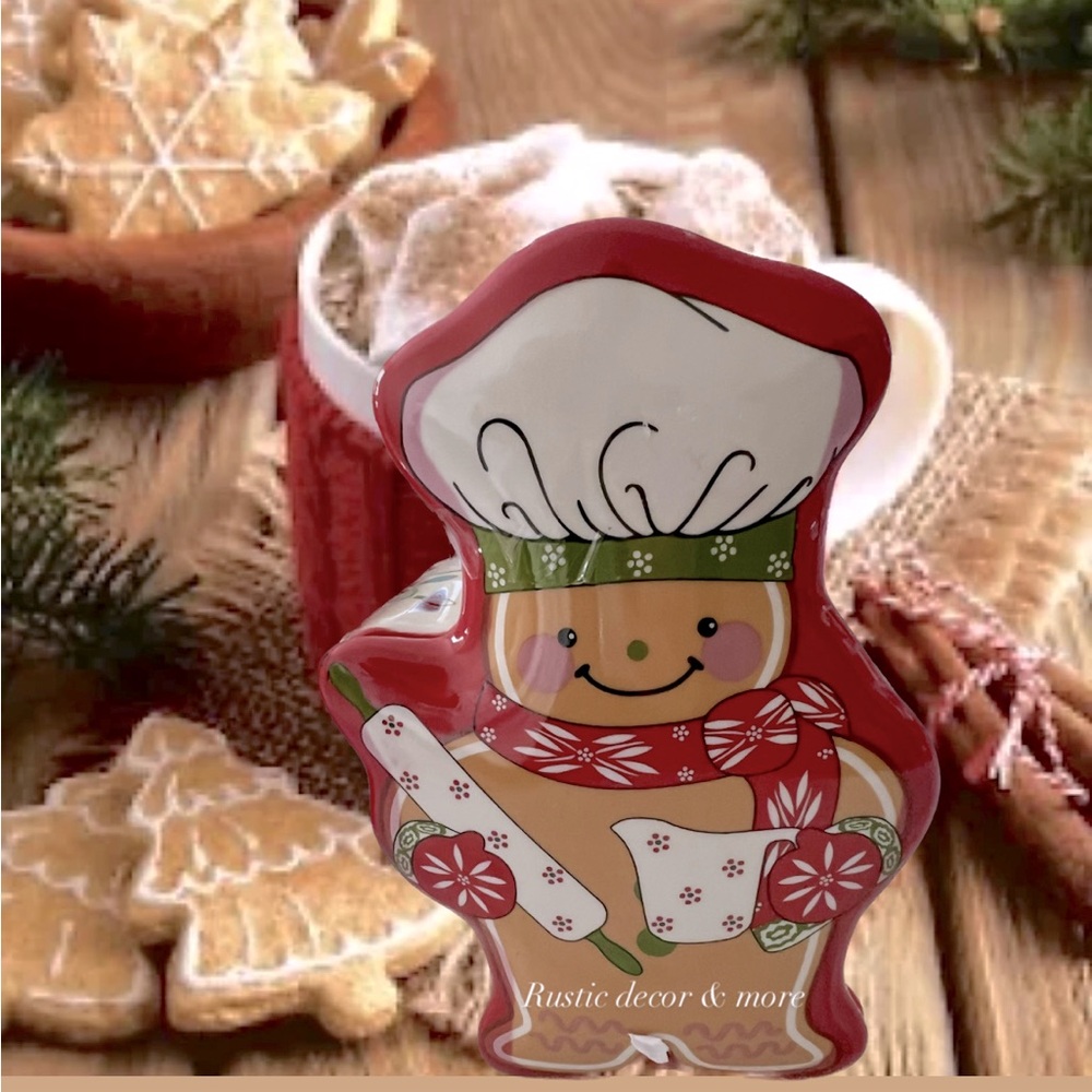 Temptations ByTara  Seasonal  lWinter “Whimsy "Gingerbread Man Ovenware /Dish